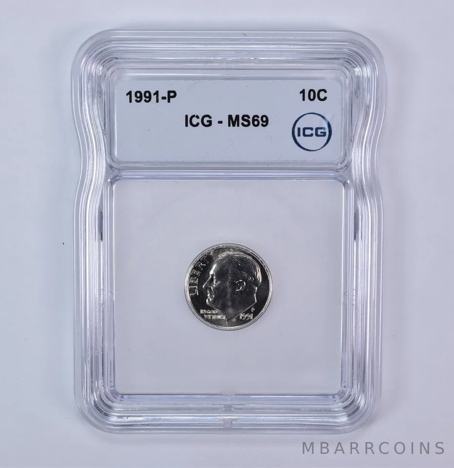 1991-P Roosevelt Dime MS69 ICG