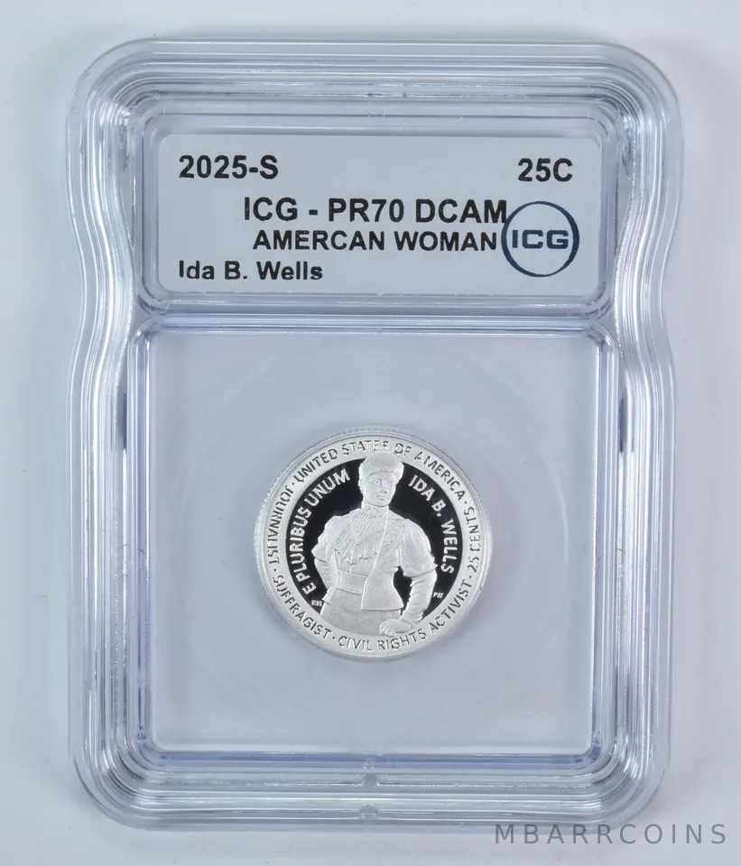 2025-S American Women Quarter Ida B Wells Silver PR70 DCAM ICG