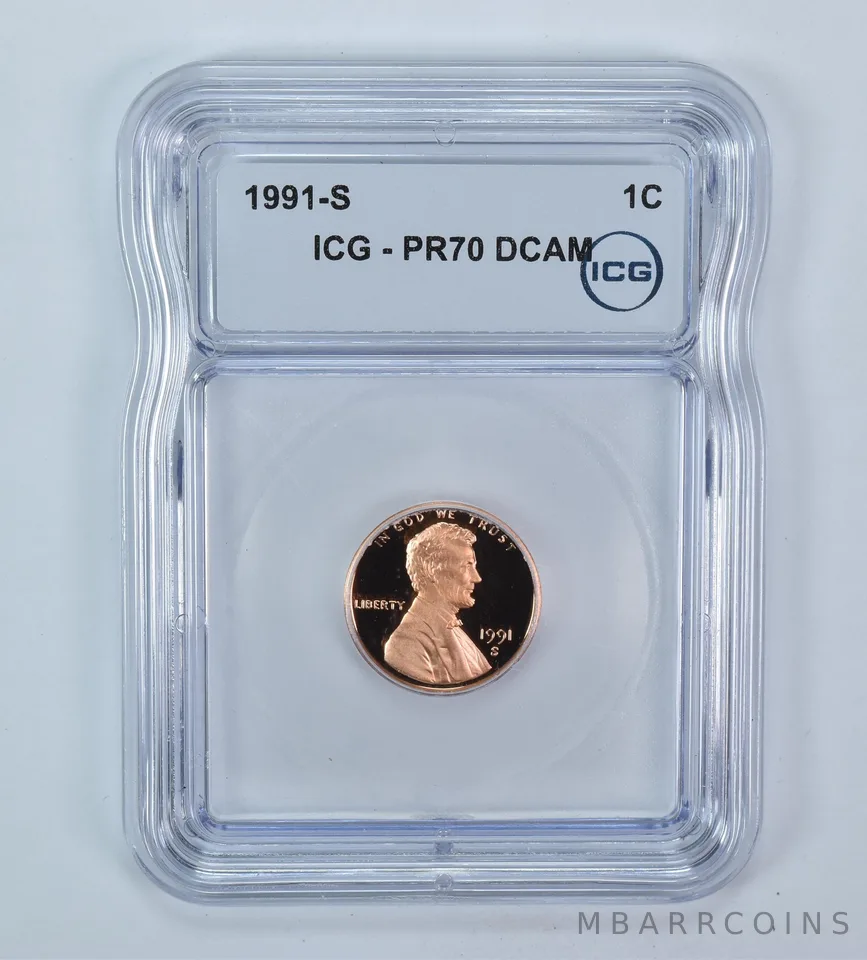 1991-S Lincoln Memorial Cent PR70 DCAM ICG