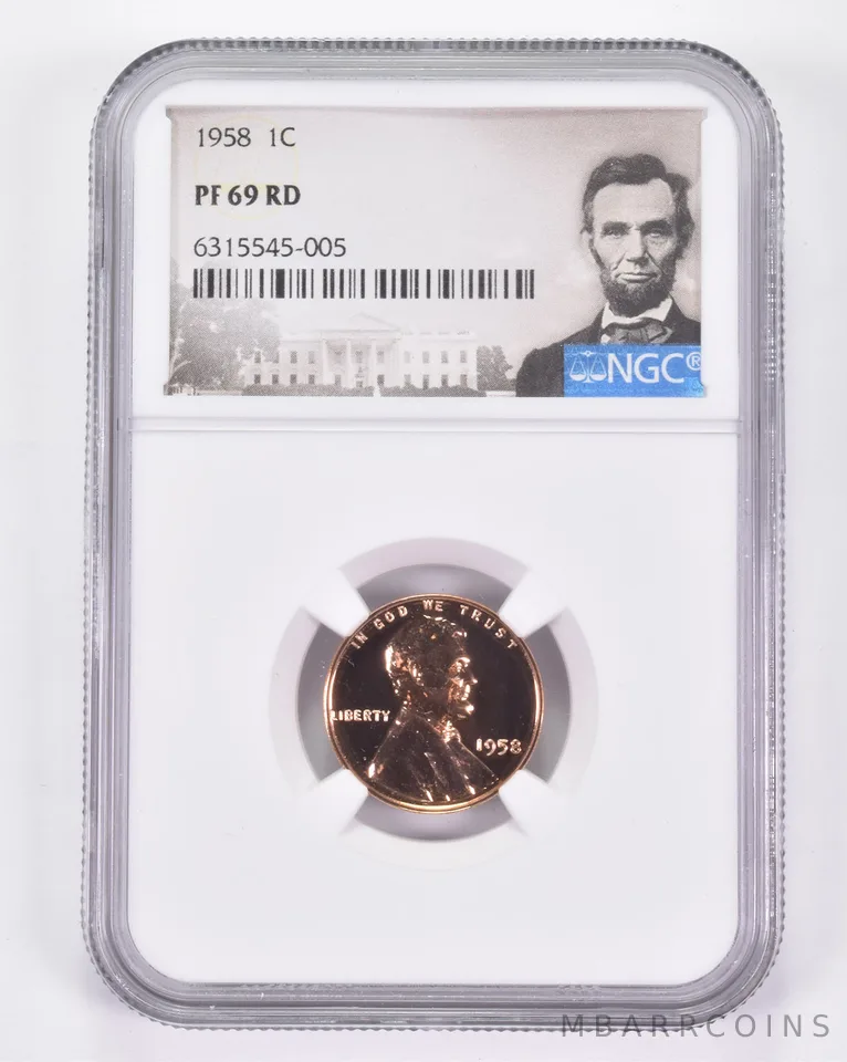 PF69 RD 1958 Lincoln Wheat Cent - Graded NGC a8963