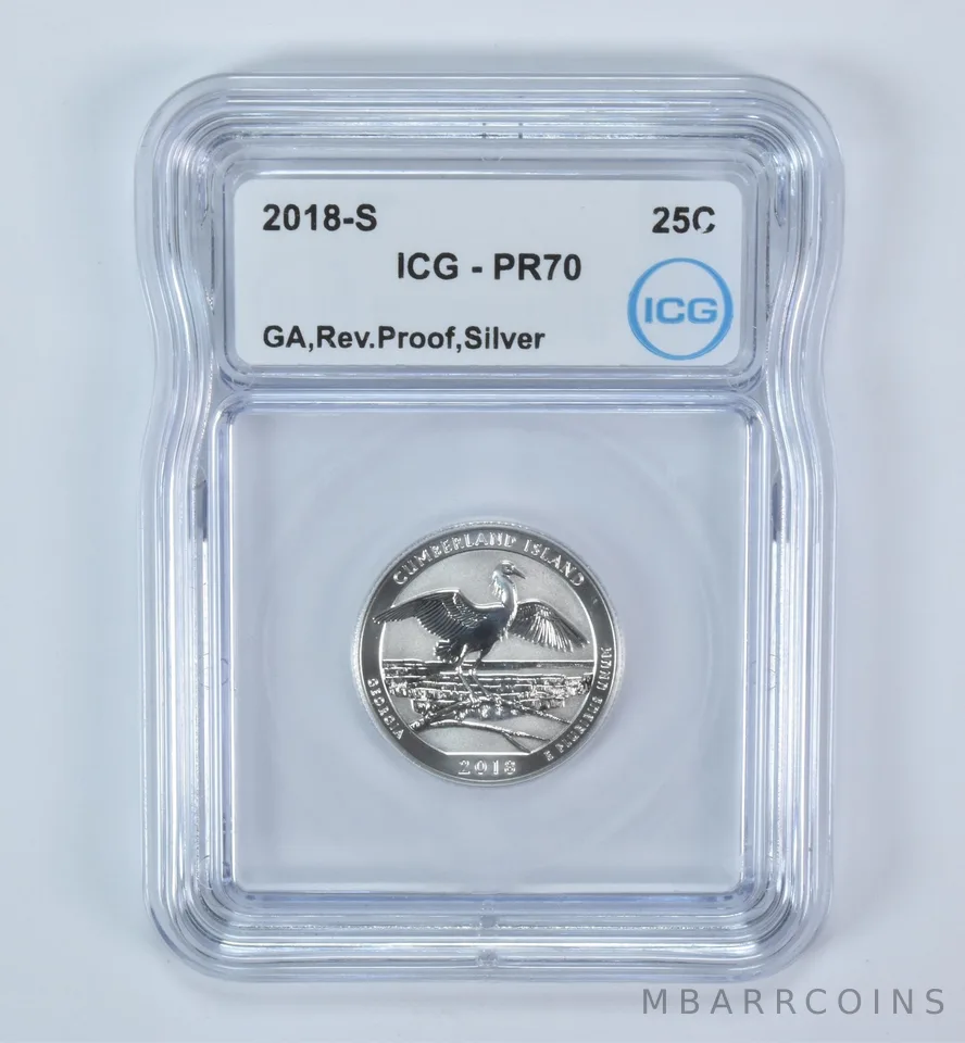 2018-S Washington Quarter ATB Cumberland Island Silver Reverse PR70 ICG
