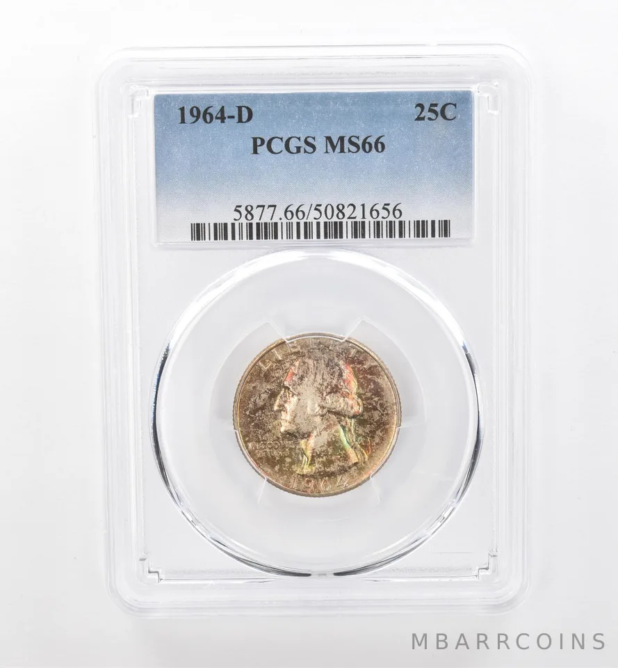 1964-D Washington Quarter MS66 PCGS Beautiful Tone *1830