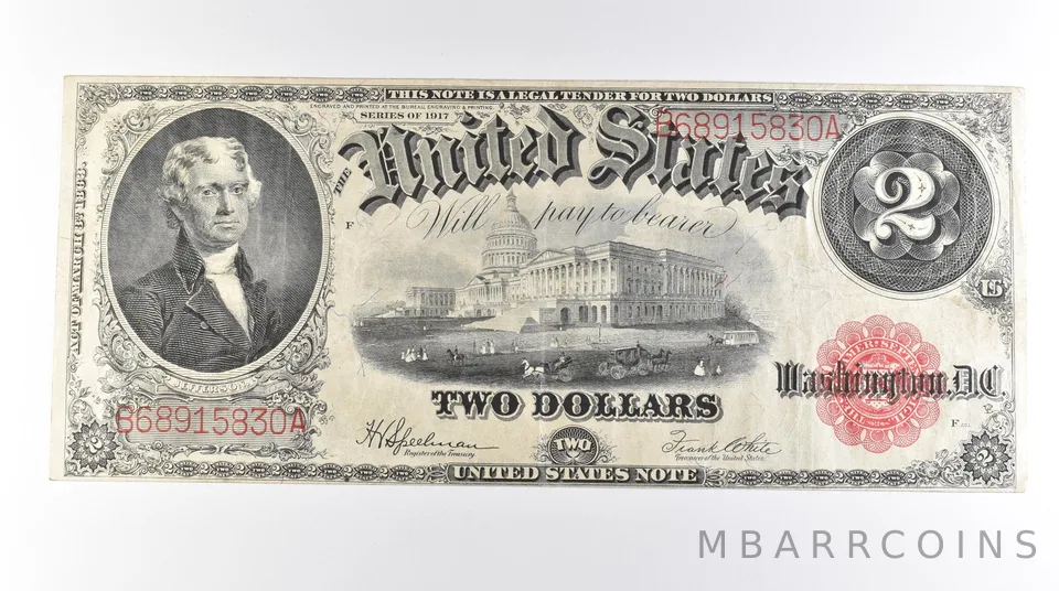 1917 $2 Legal Tender Large Note Red Seal FR#60 *0585