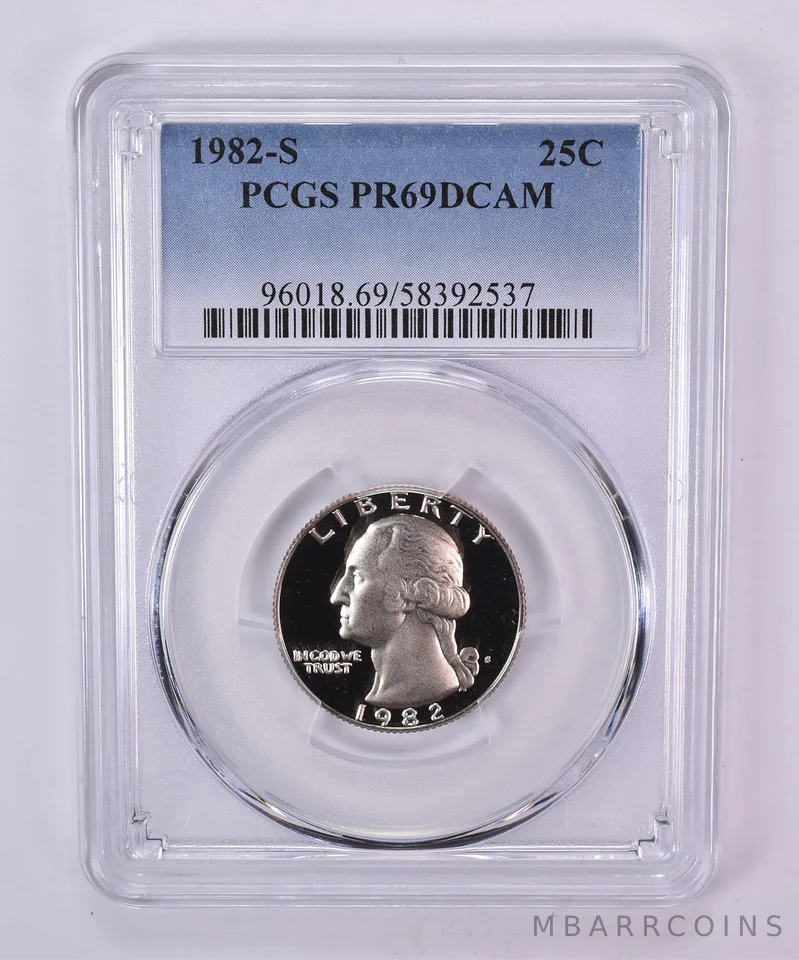 1982-S Washington Quarter PR69 DCAM PCGS Blue Label