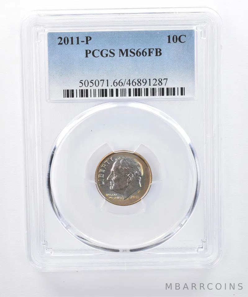 2011-P Roosevelt Dime MS66 FB PCGS Beautiful Tone *8330