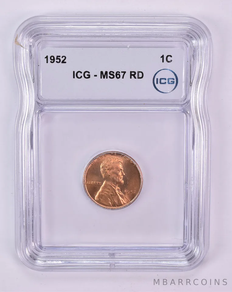 1952 Lincoln Wheat Cent MS67 RD ICG