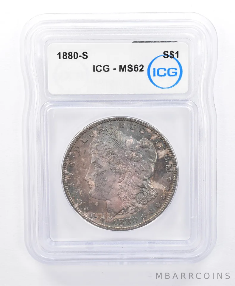 1880-S Morgan Silver Dollar MS62 ICG Beautiful Tone *8729