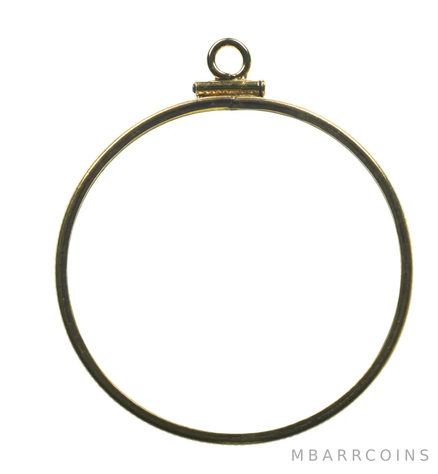 12K 32.6mm GF 1 Oz Gold Eagle Krugerrand Coin Bezel Pendant Frame Edge *1465