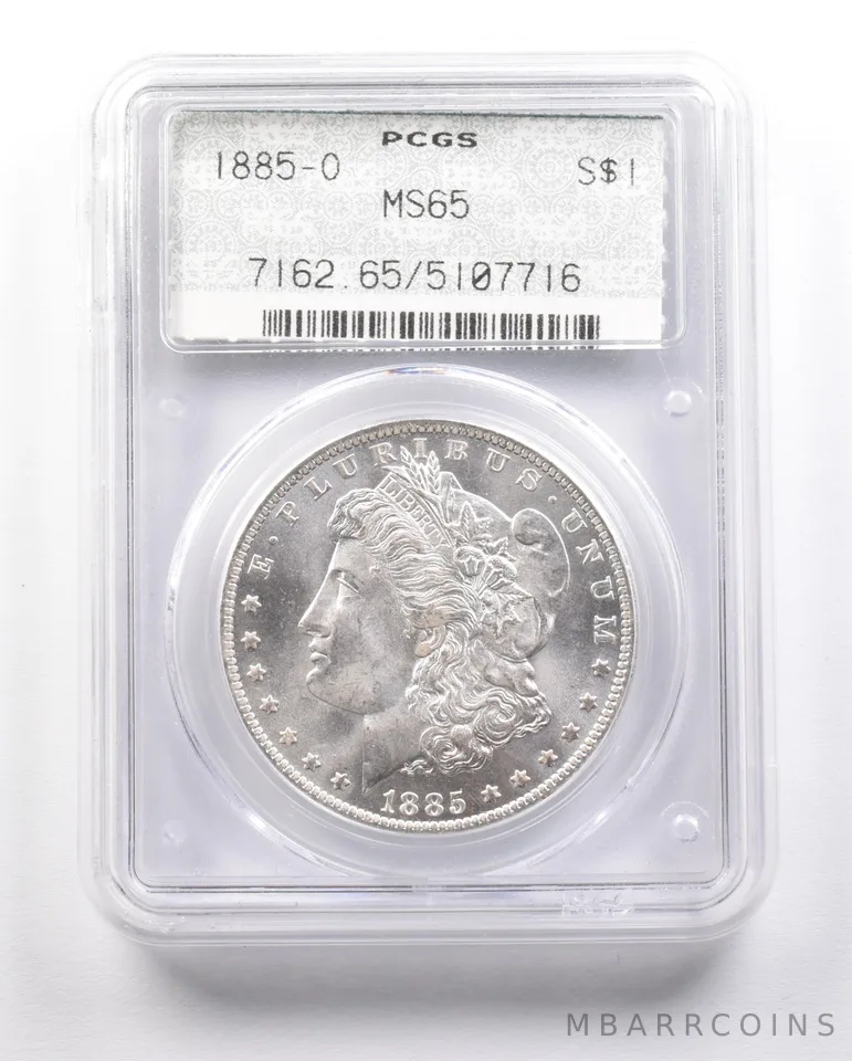 1885-O Morgan Silver Dollar MS65 PCGS OGH Doily Label *4783