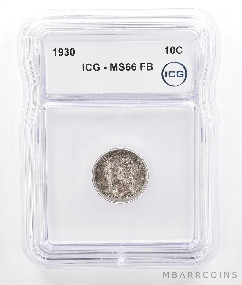 1930 Mercury Dime MS66 FB ICG Beautiful Tone *7215