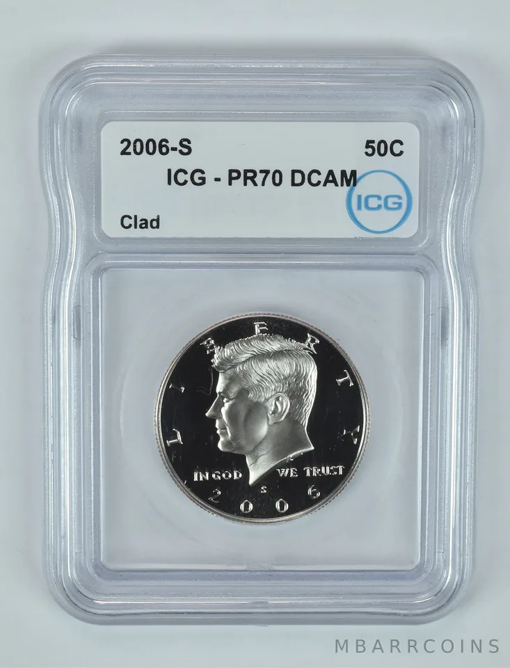 2006-S Kennedy Half Dollar CLAD PR70 DCAM ICG