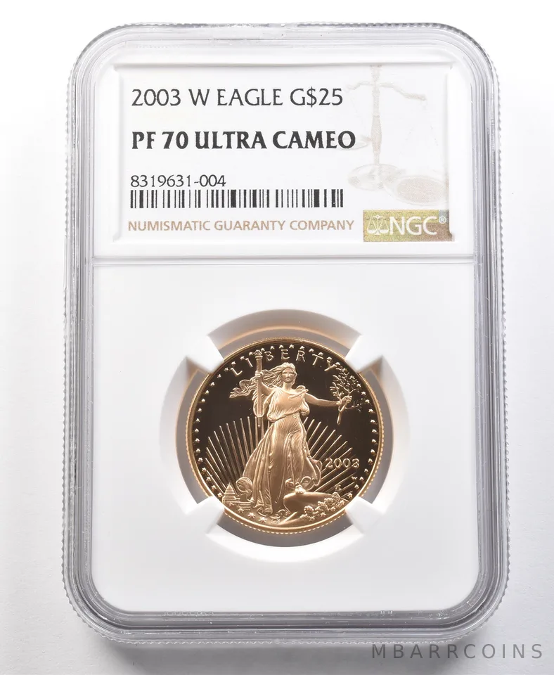 2003-W $25 American Gold Eagle 1/2 Oz Gold PF70 UCAM NGC