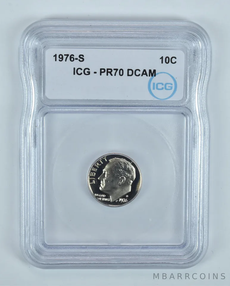 1976-S Roosevelt Dime PR70 DCAM ICG