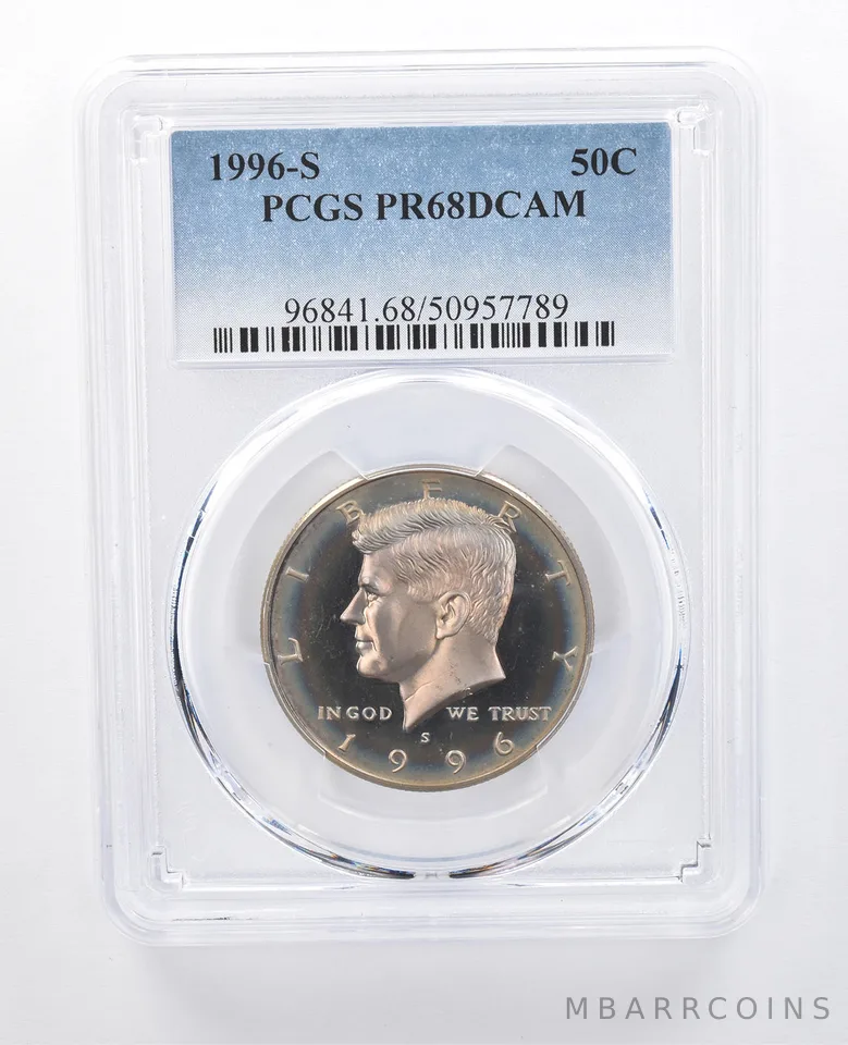 1996-S Kennedy Half Dollar PR68 DCAM PCGS Peripheral Tone *8013