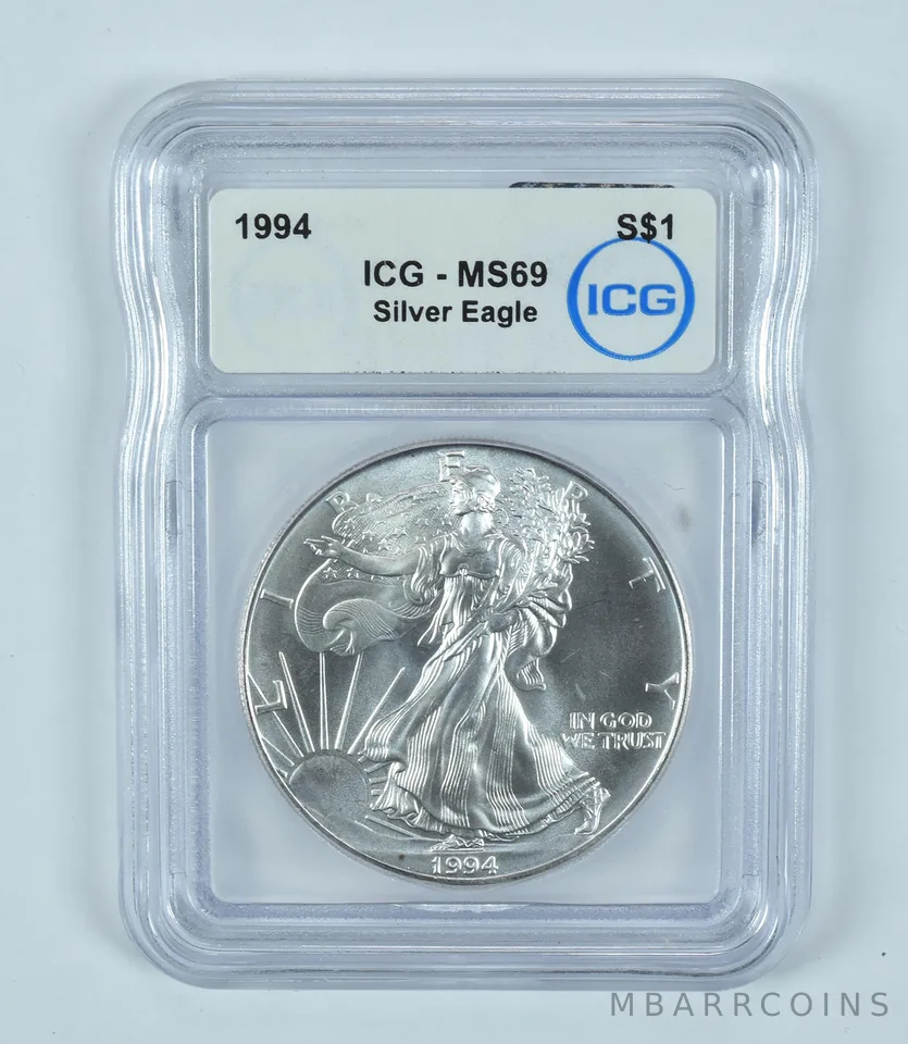 1994 American Silver Eagle MS69 ICG