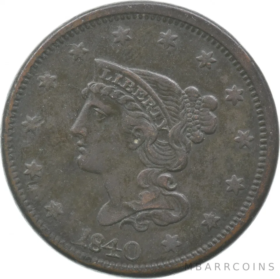 1840 Liberty Head Braided Hair Large Cent *9446