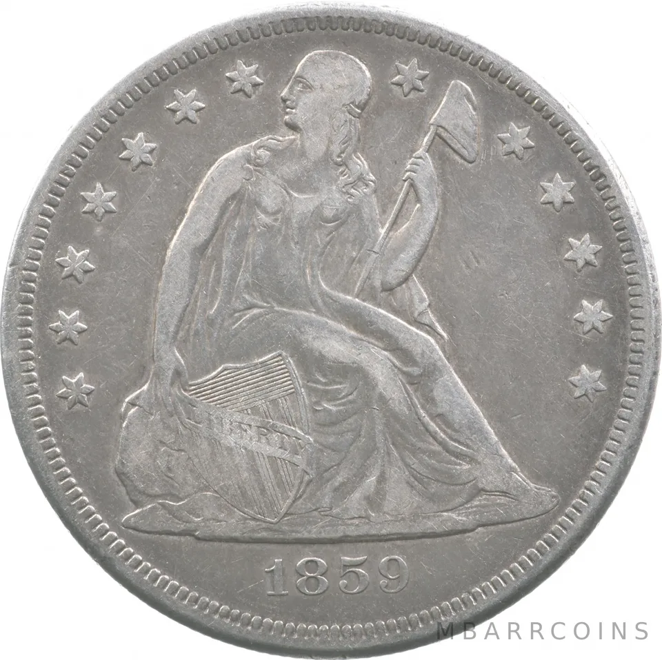 1859-O Seated Liberty Silver Dollar a6753