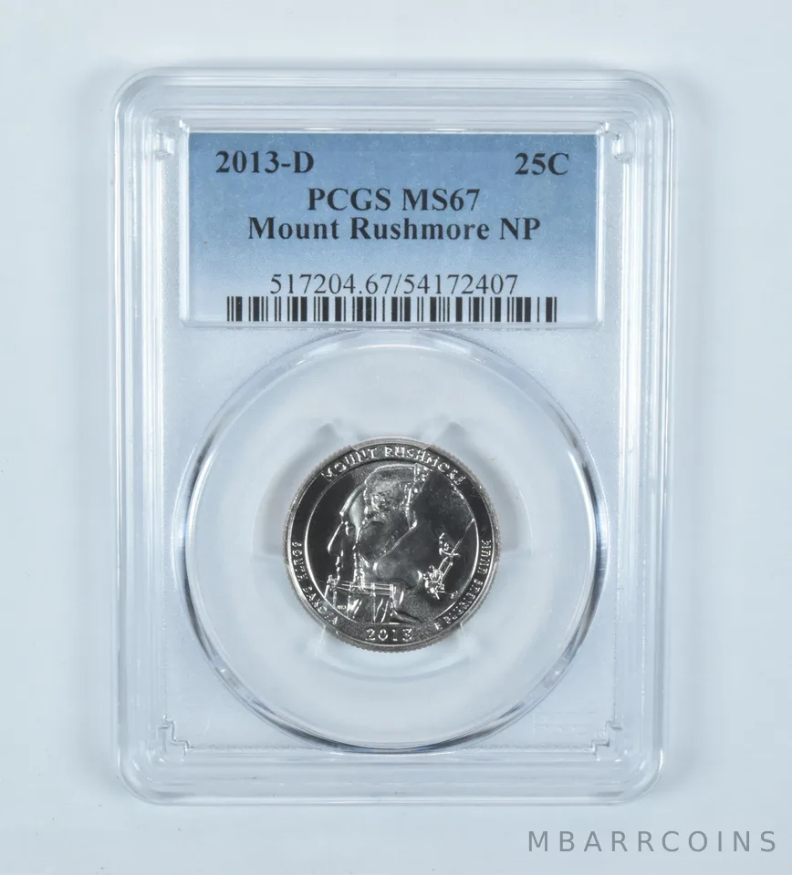 2013-D Washington Quarter ATB Mount Rushmore MS67 PCGS