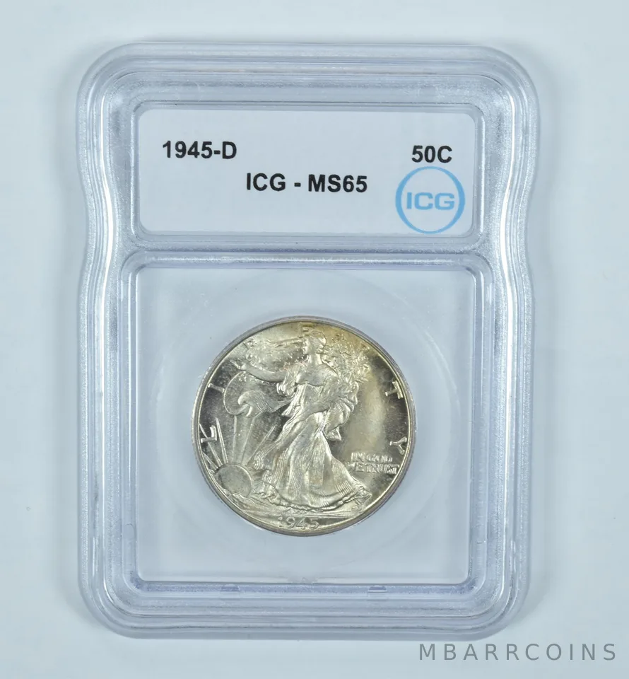 1945-D Walking Liberty Half Dollar MS65 ICG
