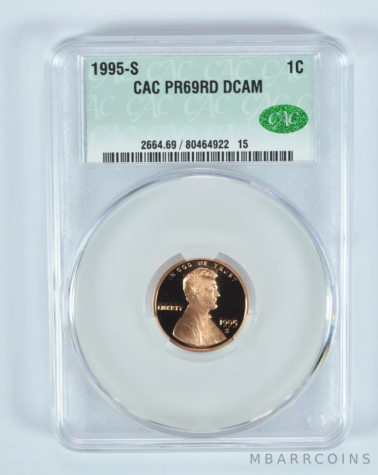 1995-S Lincoln Memorial Cent PR69 RD DCAM CAC CACg