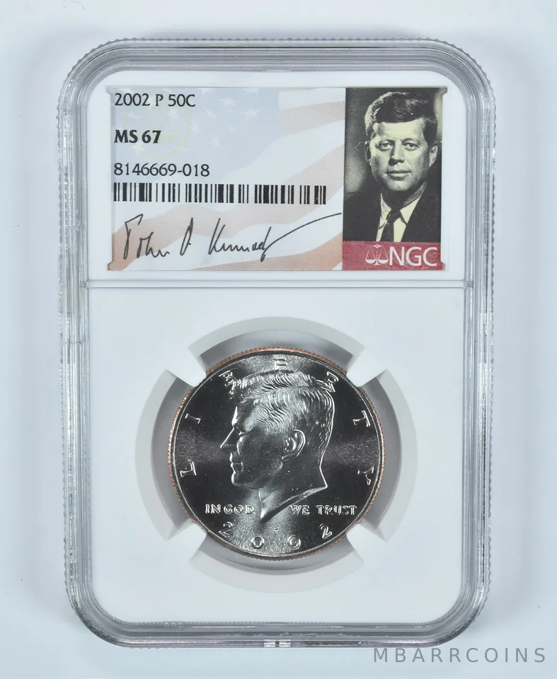 2002-P Kennedy Half Dollar MS67 NGC Special Label
