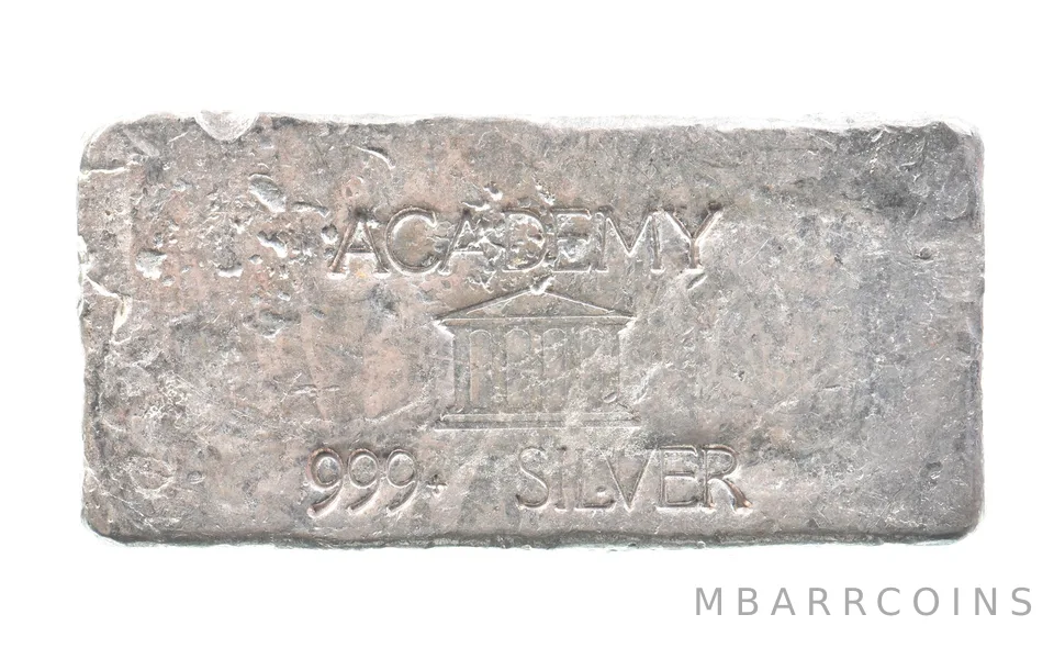 4.08 Troy Oz Silver Bar Academy Vintage Poured Loaf CSRCO Odd *2928