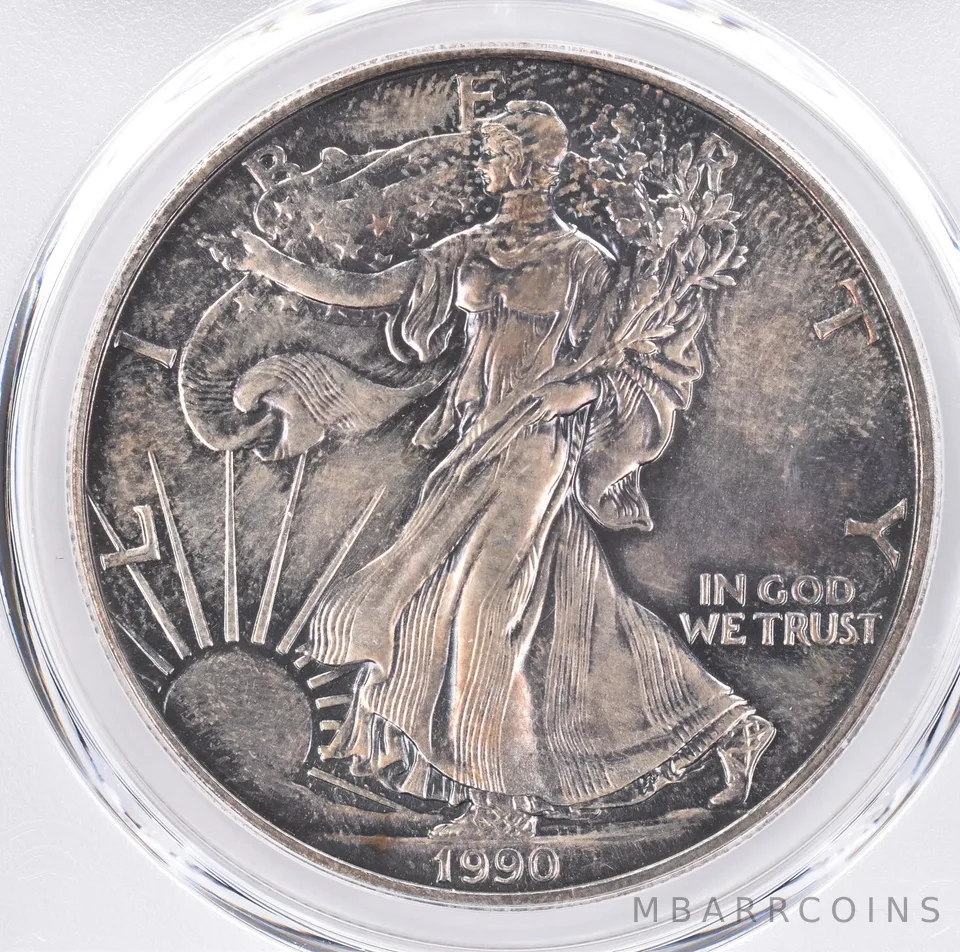 1990 American Silver Eagle MS67 PCGS Beautiful Tone *1370