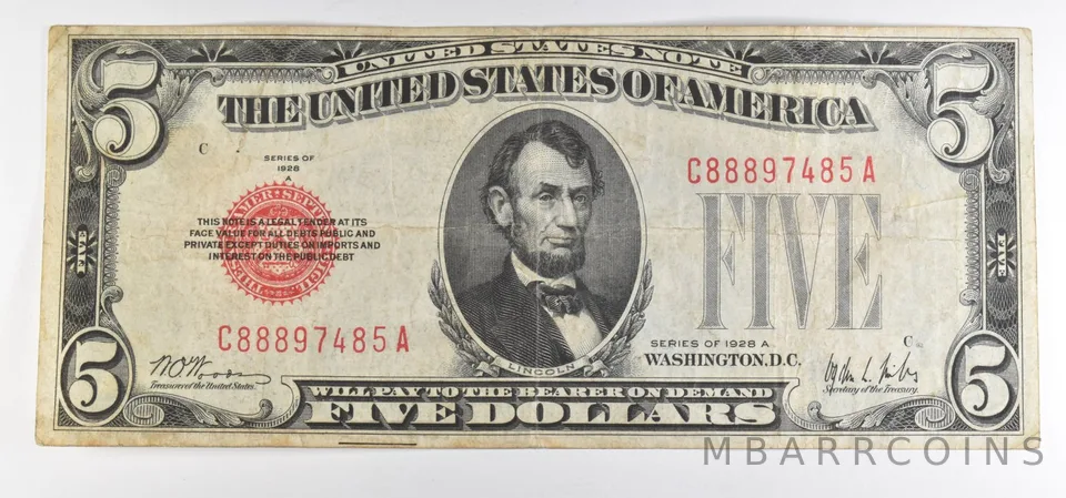 1928 A $5 Legal Tender Note Red Seal *6097