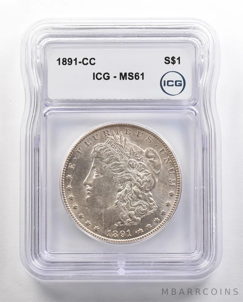 1891-CC Morgan Silver Dollar MS61 ICG *4445