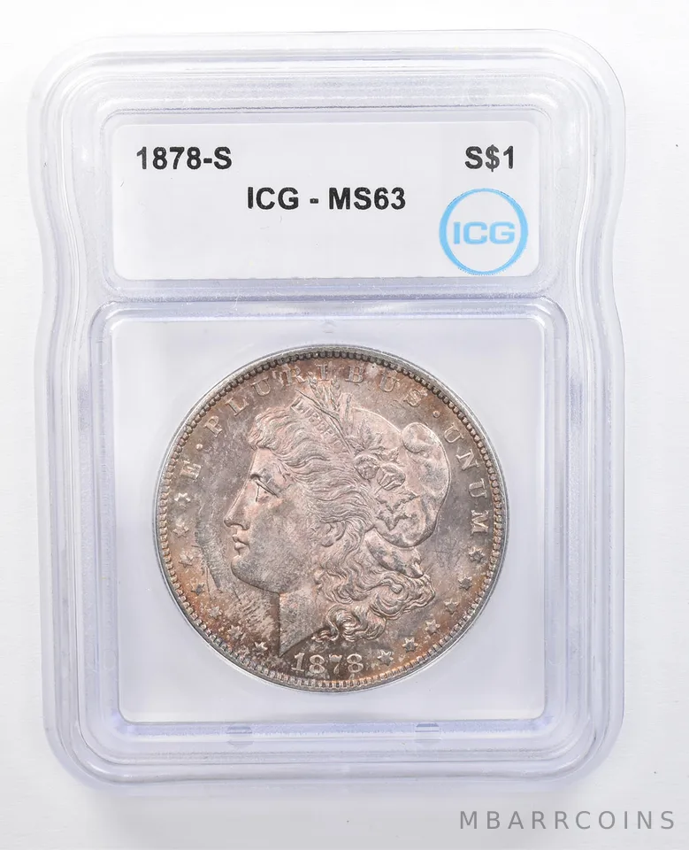 1878-S Morgan Silver Dollar MS63 ICG Beautiful Tone *7607