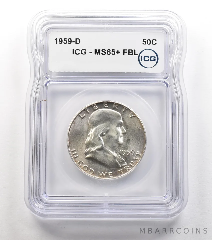 1959-D Franklin Half Dollar MS65+ FBL ICG a6710