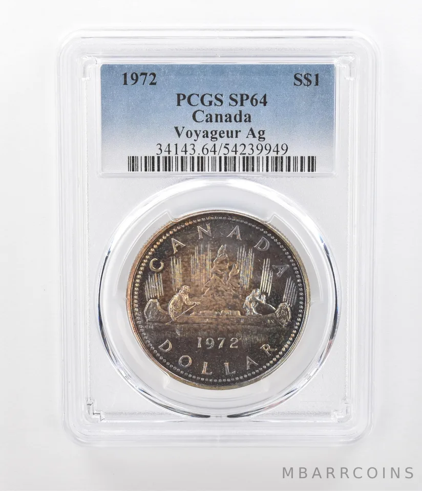 1972 Canada 1 Dollar Silver Voyageur SP64 PCGS Beautiful Tone *1224