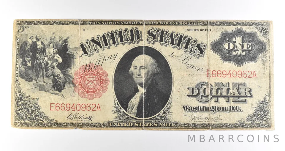 1917 $1 Legal Tender Large Note Red Seal *4545