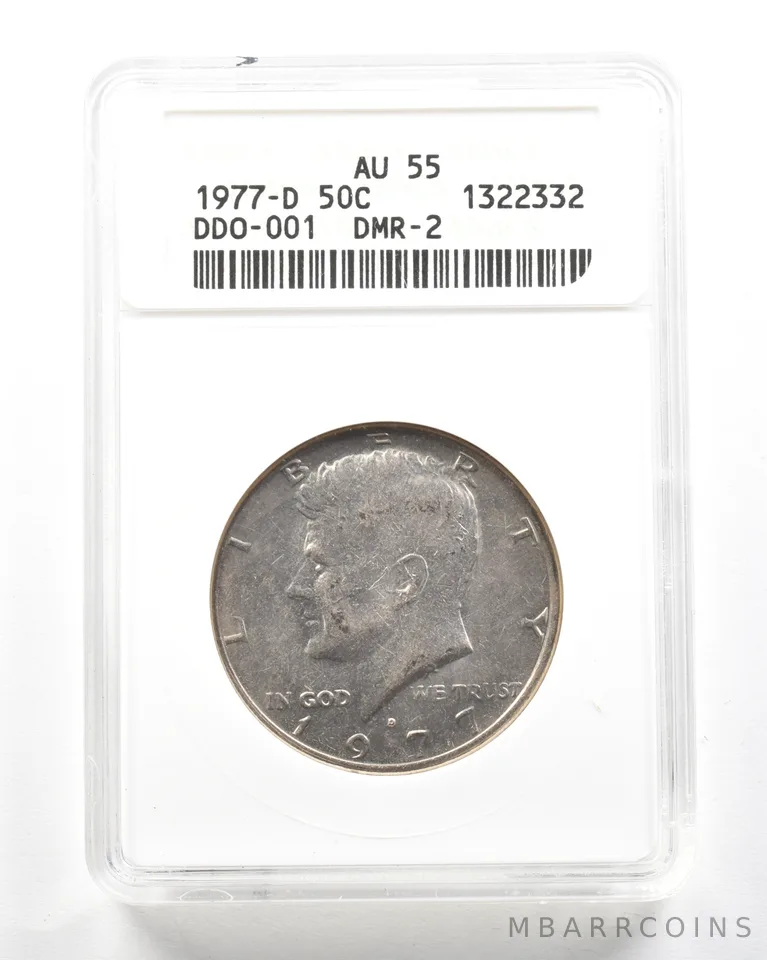 1977-D Kennedy Half Dollar DDO-001 DMR-2 AU55 ANACS *2067