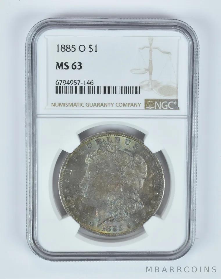 MS63 1885-O Morgan Silver Dollar NGC Beautifully Toned a7458