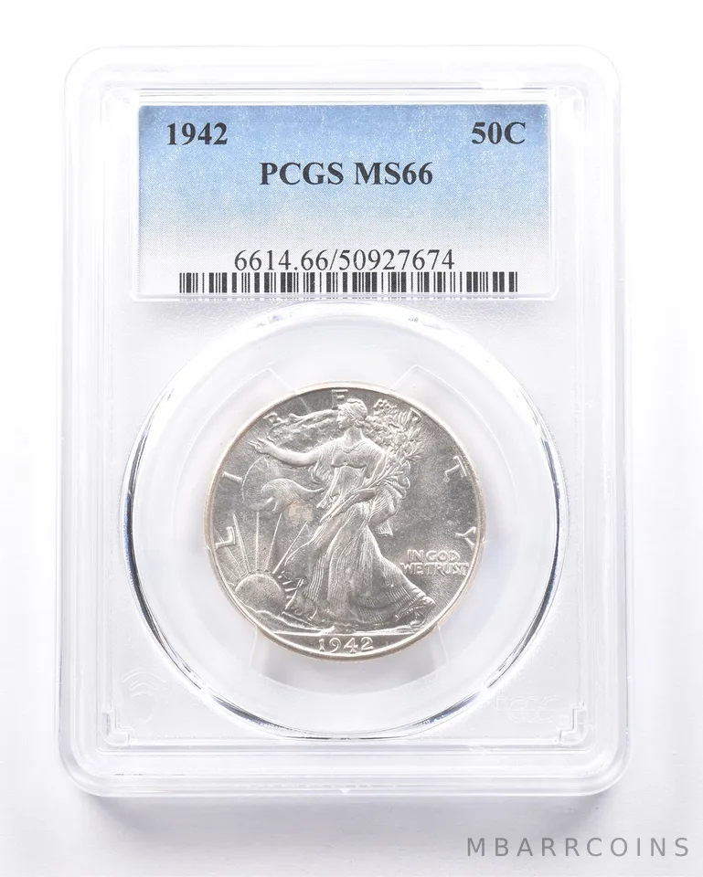 1942 Walking Liberty Half Dollar MS66 PCGS *7312