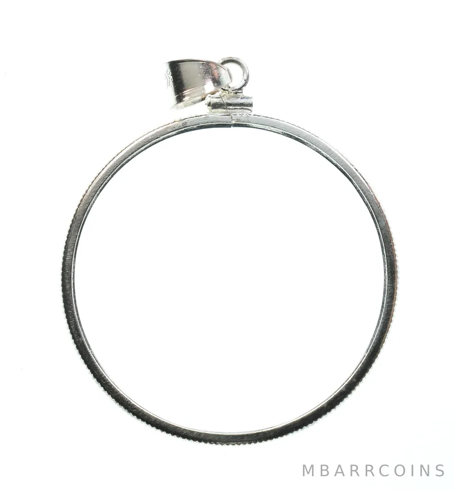 Sterling Silver 37 MM Coin Bezel Pendant Frame Edge *2152
