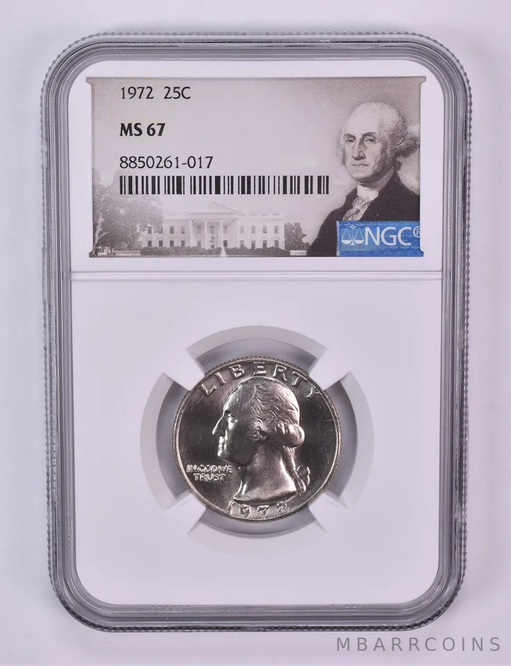 1972 Washington Quarter MS67 NGC Special Label