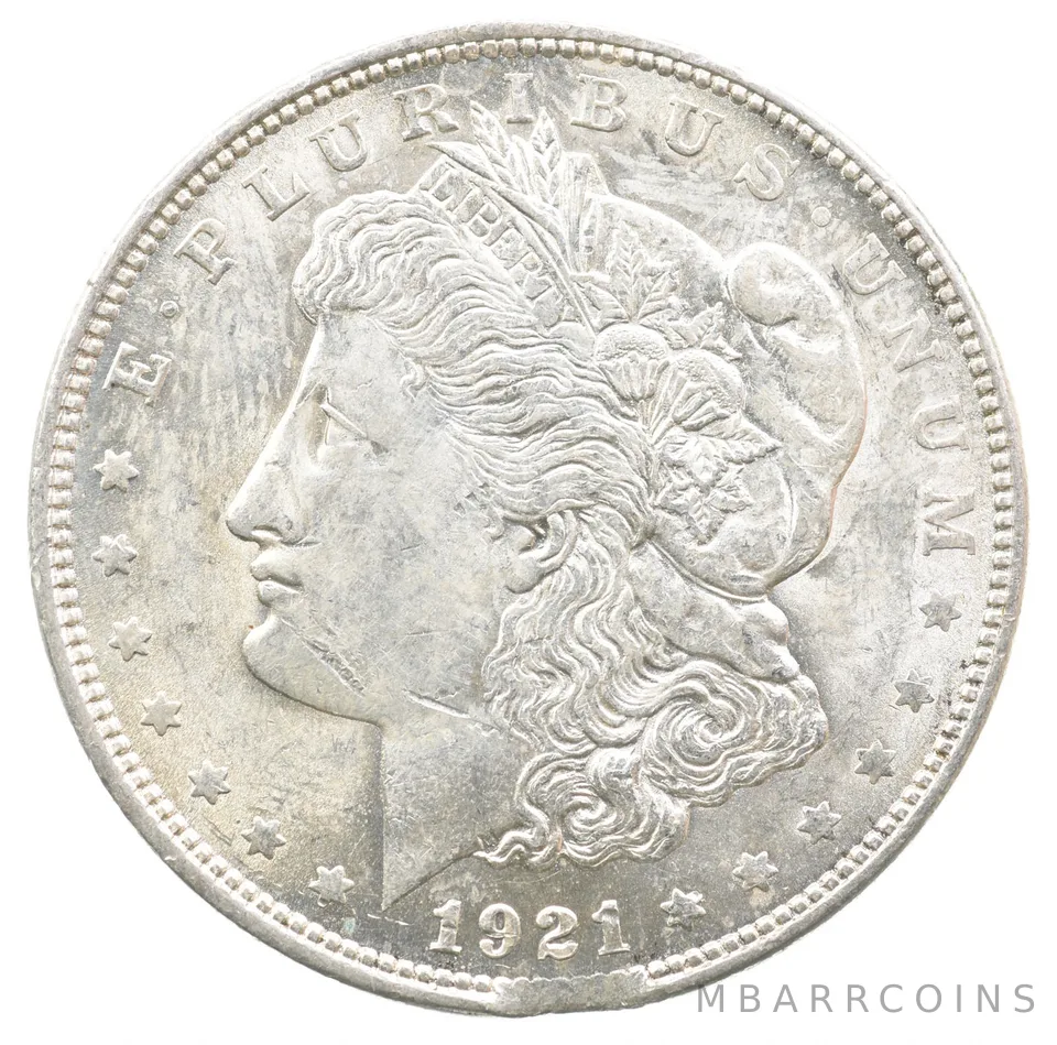 1921 Morgan Silver Dollar Clipped Planchet ERROR a6687