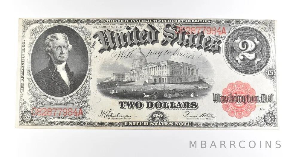 1917 $2 Legal Tender Large Note Red Seal *2671