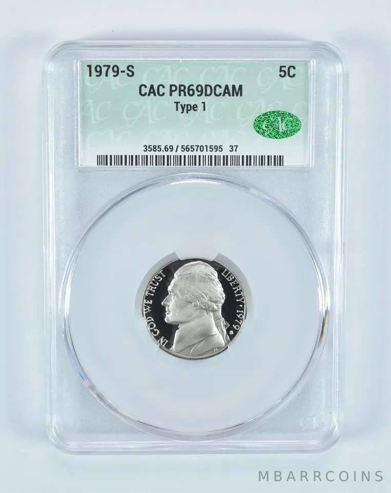 1979-S Jefferson Nickel Type 1 PR69 DCAM CAC CACg