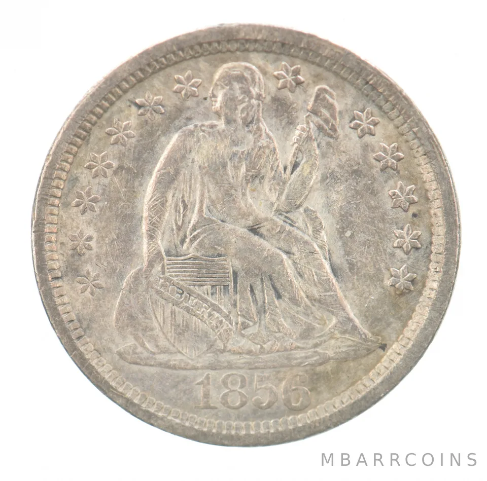 1856 Seated Liberty Dime Large Date Beautiful Tone a2324
