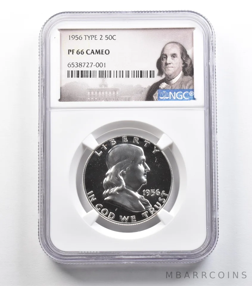 1956 Franklin Half Dollar Type 2 PF66 Cameo NGC *9169