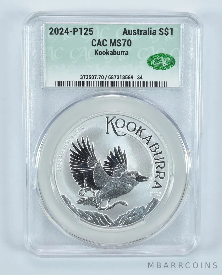 2024 P125 Australia 1 Dollar Silver Kookaburra MS70 CAC CACg