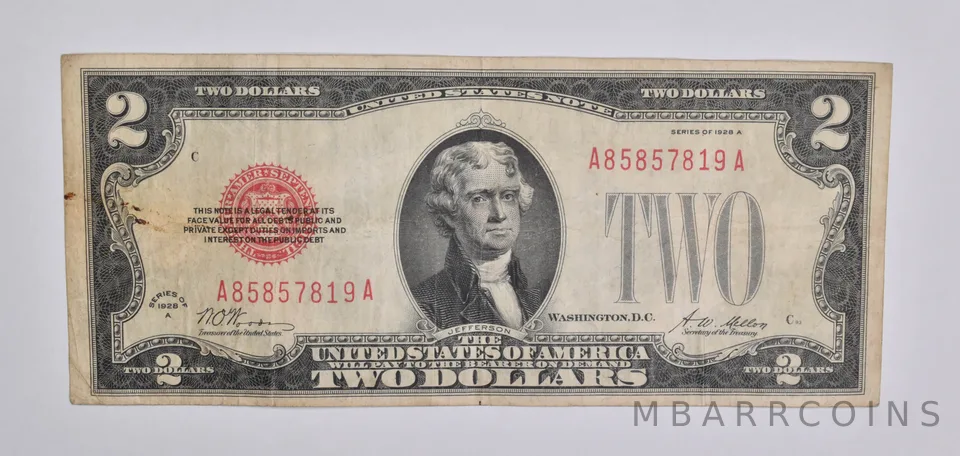 1928-A $2 United States Legal Tender Note Red Seal *5362