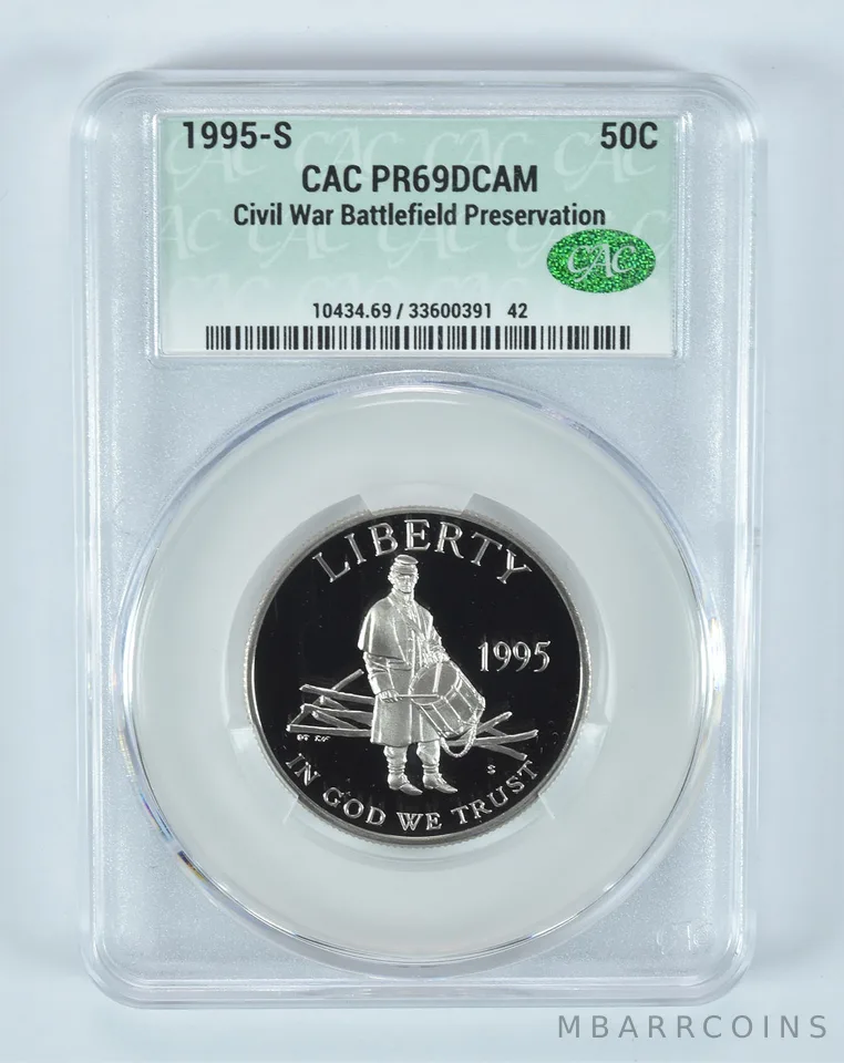 1995-S Civil War Battlefields Commemorative Half Dollar PR69 DCAM CAC CACg