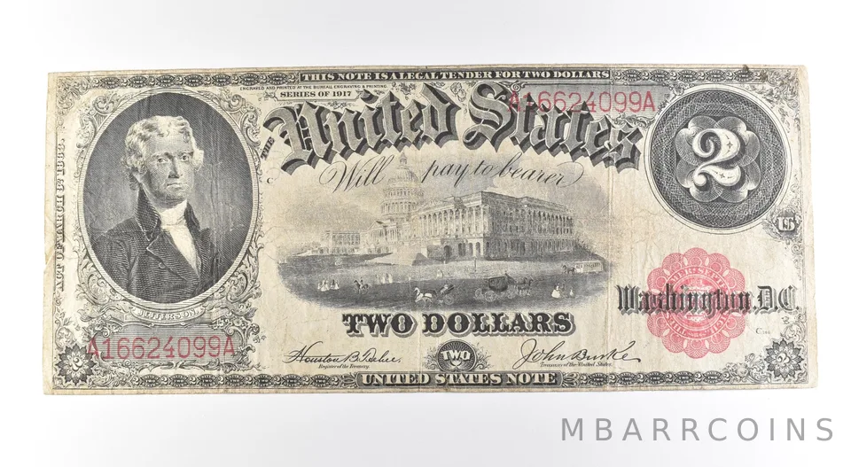 1917 $2 Legal Tender Large Note Red Seal *2662