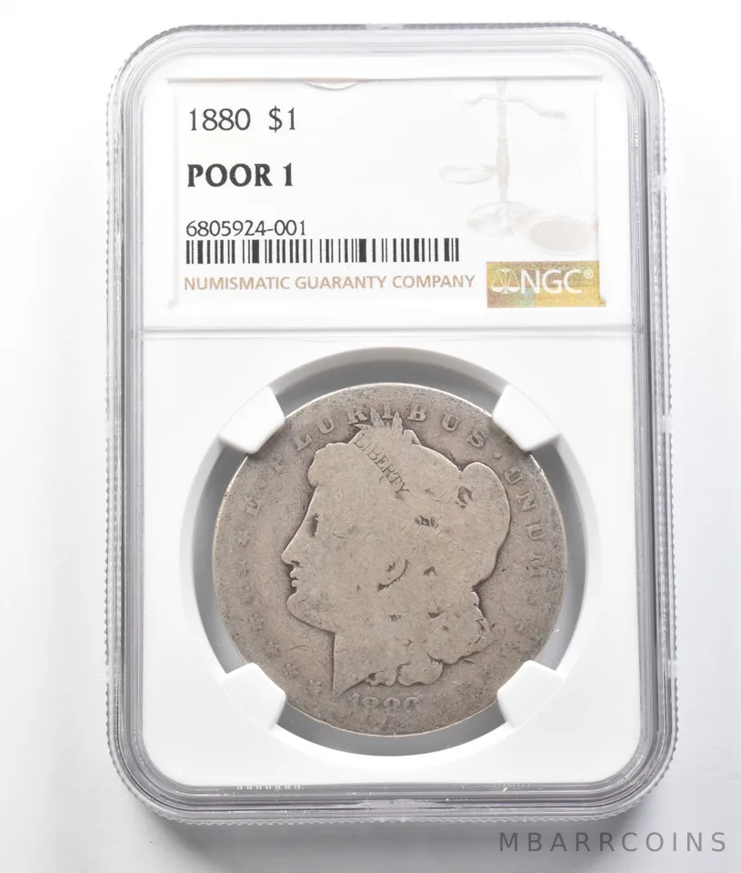 1880 Morgan Silver Dollar Poor 1 NGC Lowball