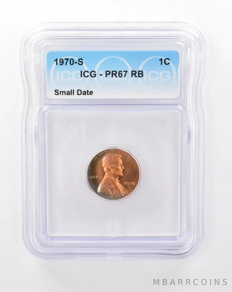 1970-S Lincoln Memorial Cent Small Date PR67 RB ICG Peripheral Tone *0052