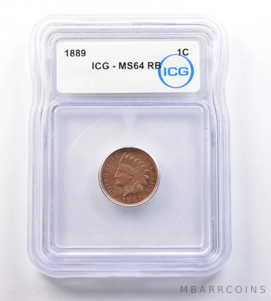 1889 Indian Head Cent MS64 RB ICG